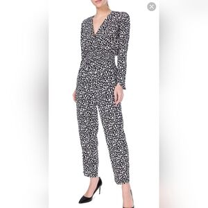MAJE Posima Cloud Print Black and White Pant Jumpsuit. EU Size 40.